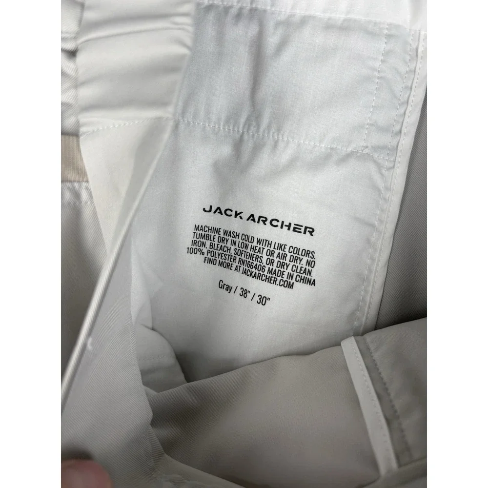 Jack Archer Jetsetter Performance Pants Gray 38x30 Stretch Travel Golf Chino